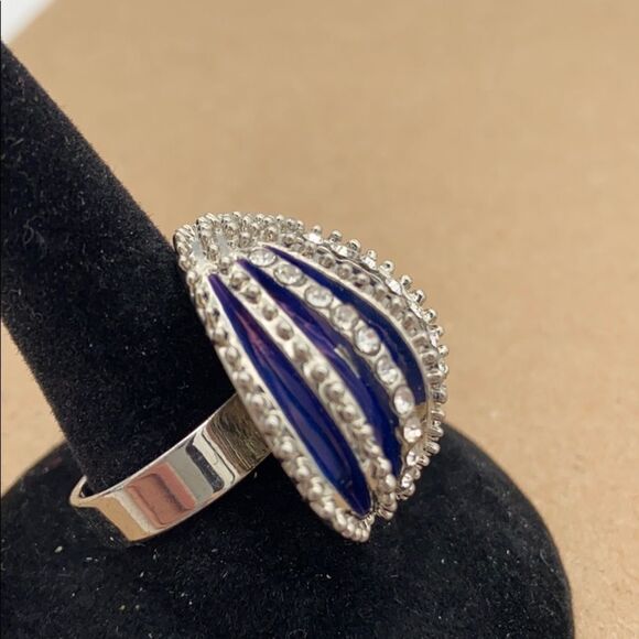 Adjustable rhinestone studded spike ring - Picture 7 of 15